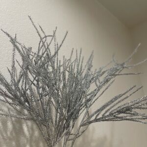 Silver Glitter Faux/Artificial Winter Pine Christmas Branch (set Of 4)